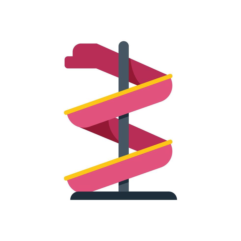 Pink spiral water slide bringing fun and entertainment to water parks and amusement parks vector