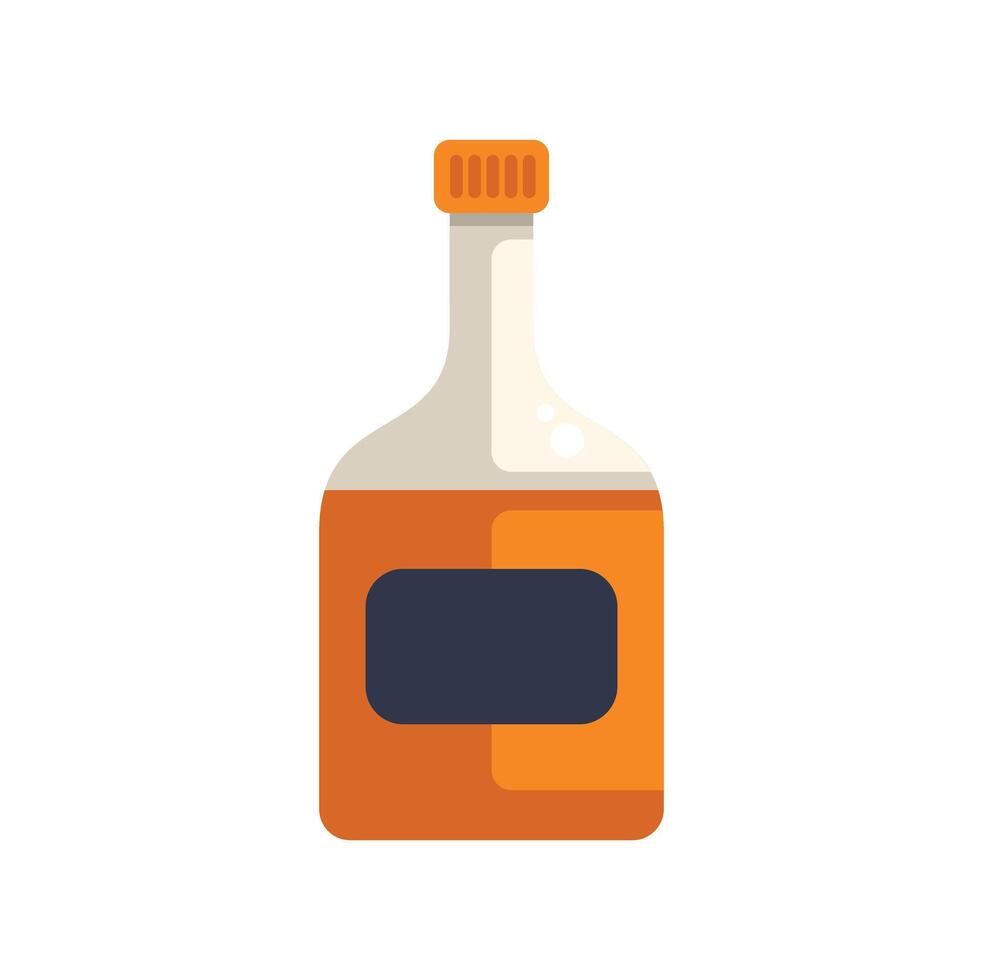 Bottle of alcohol with blank label illustration on white background vector