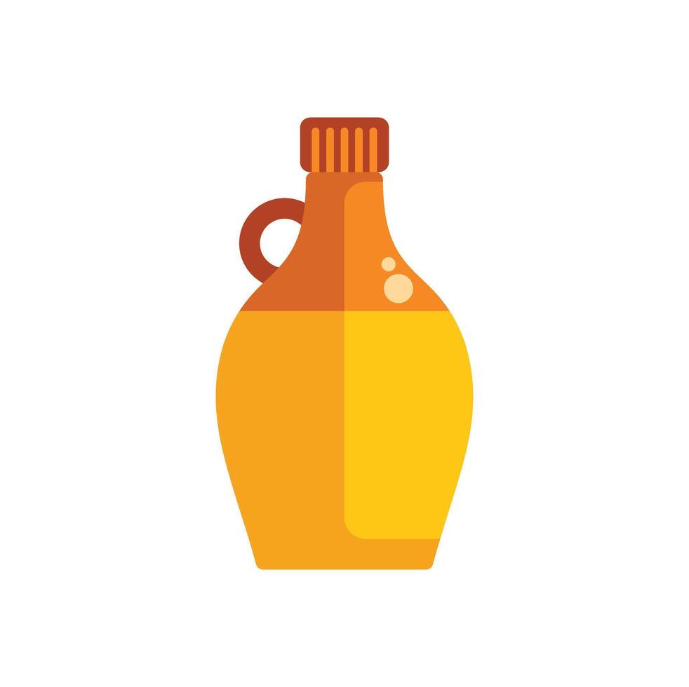 Jug of organic sunflower oil standing on white background vector