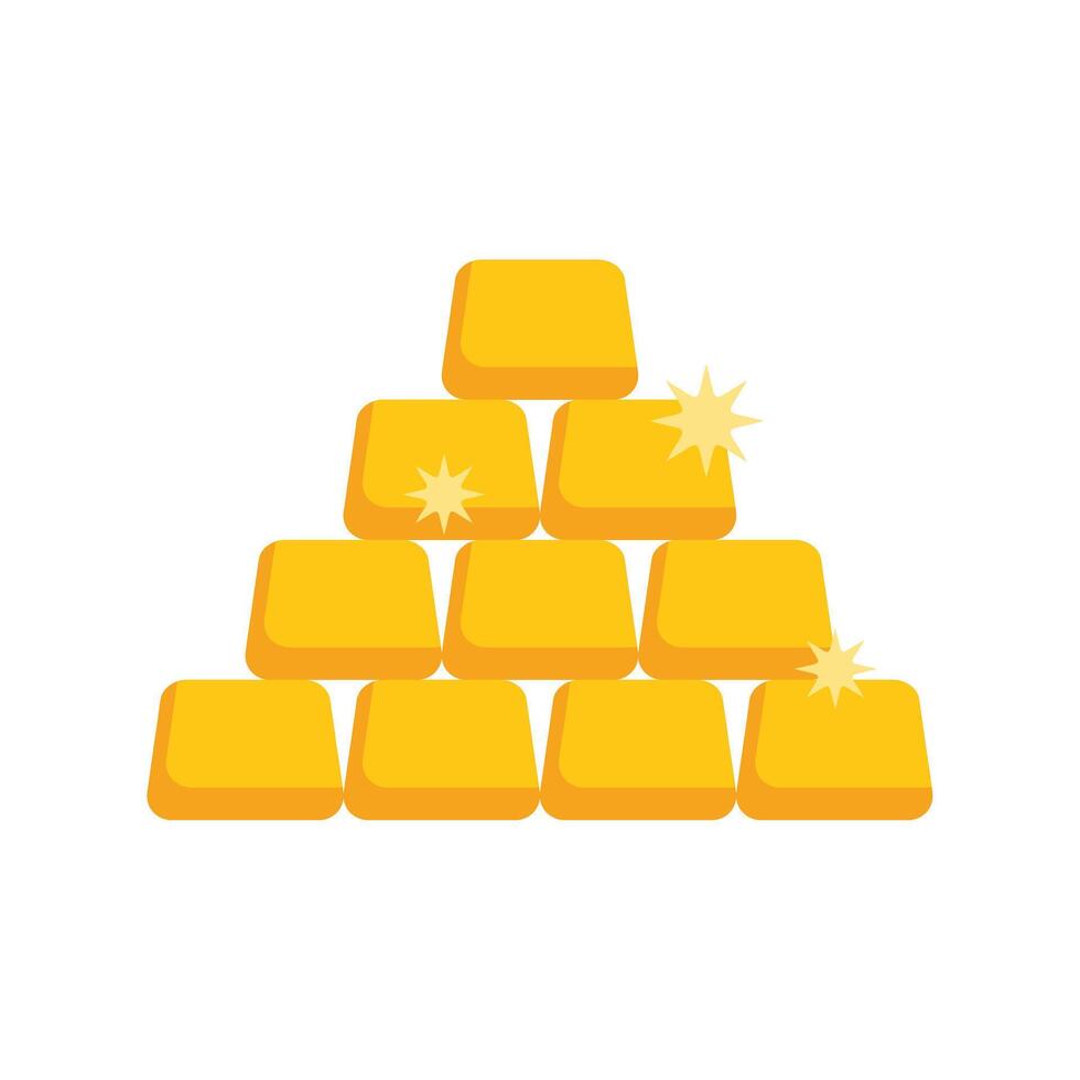 Gold bars forming a big and shiny pyramid vector