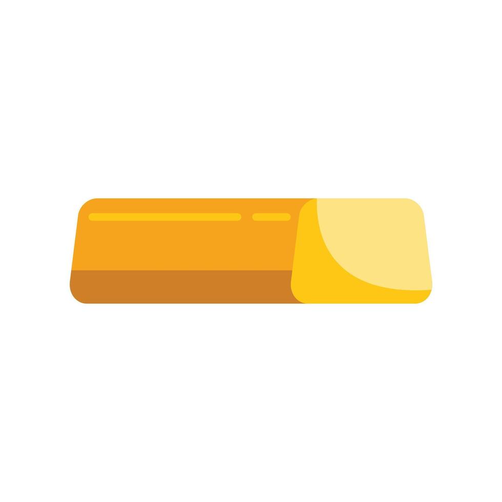 Rectangular piece of butter sitting on white background vector