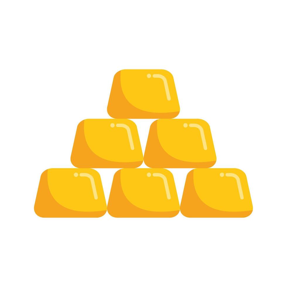 Stack of gold bars forming a pyramid shape vector