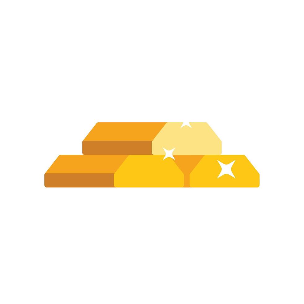 Three gold bars stacked together sparkling on white background vector