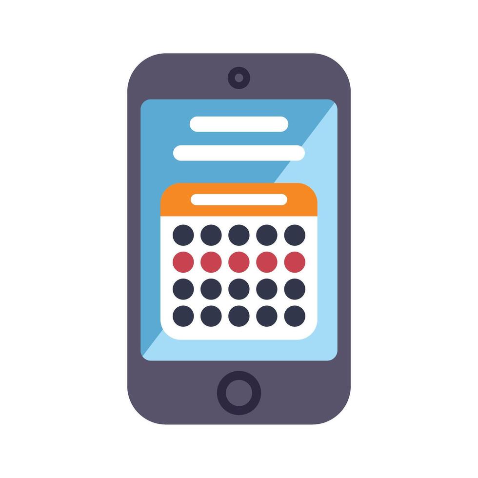 Smartphone displaying calendar app for scheduling and appointments vector