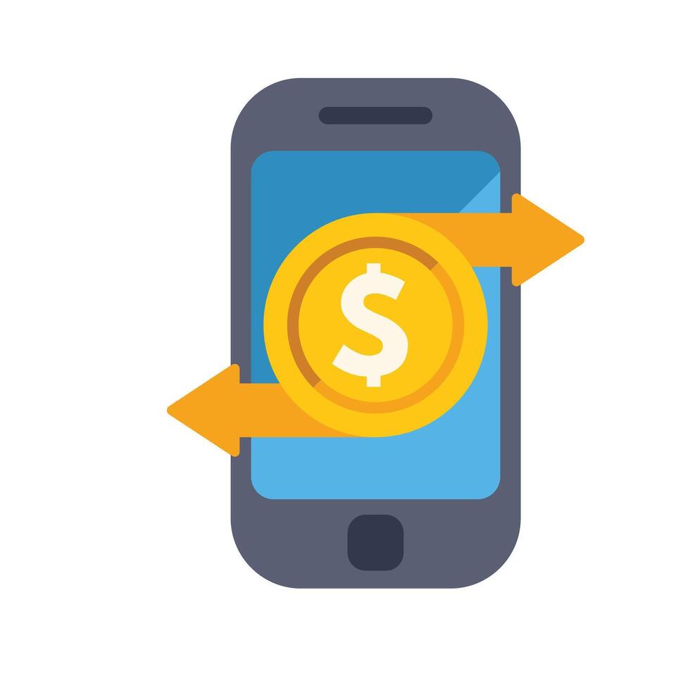 Mobile banking app sending and receiving money transferring funds vector