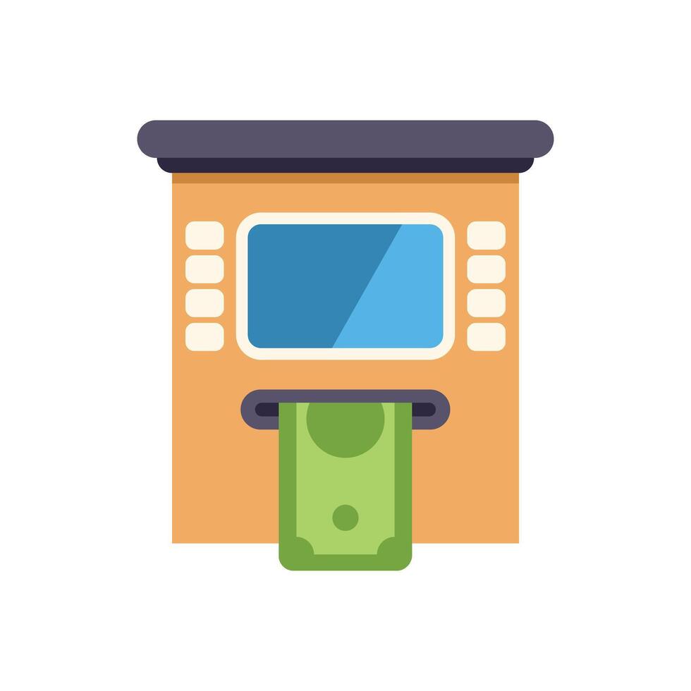 Atm machine dispensing cash money banknote illustration vector