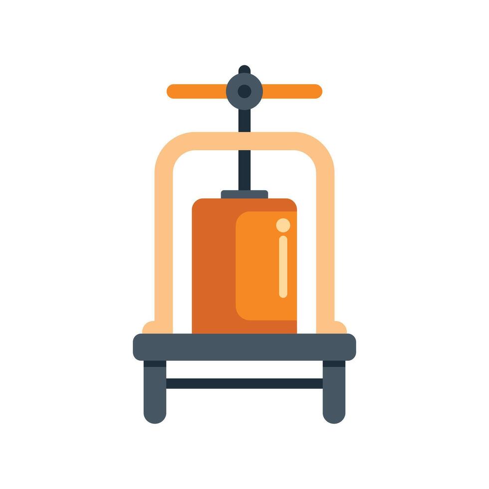 Traditional fruit press extracting juice with hydraulic pressure vector