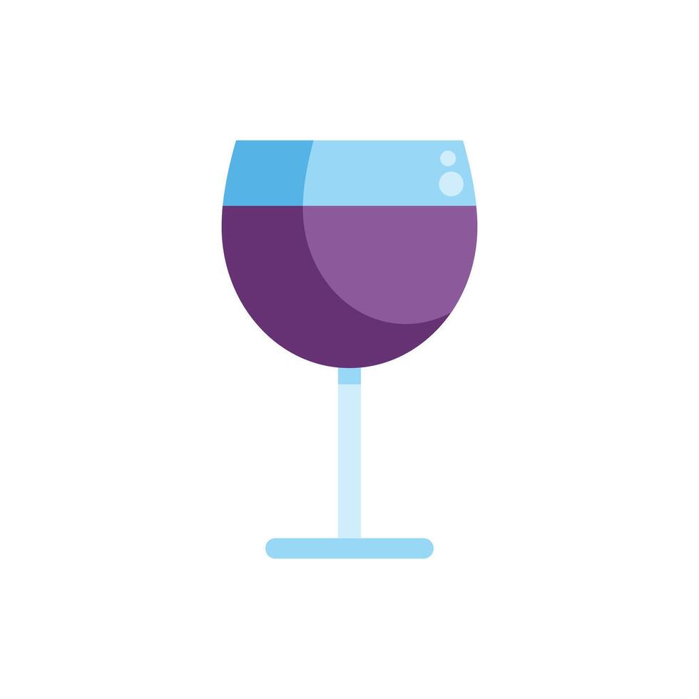 Wine glass standing up with red wine inside vector
