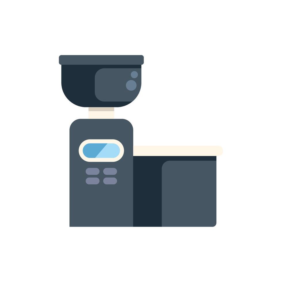 Modern electric coffee grinder with touchscreen displaying settings vector
