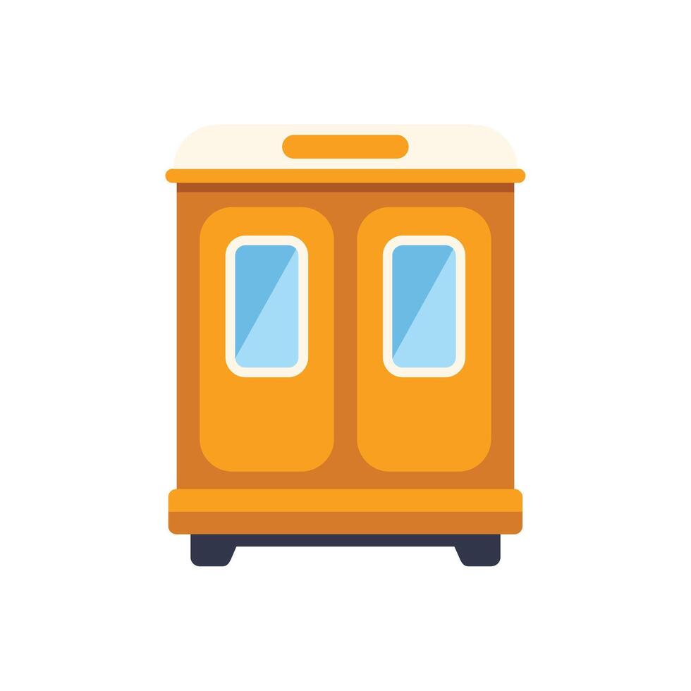 Orange train wagon presenting modern public transportation system vector