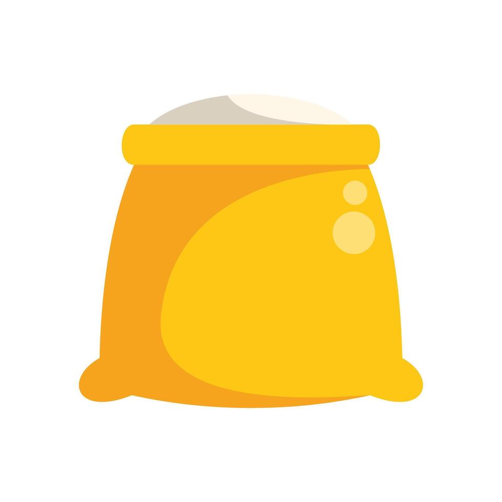 Full sack of flour on white background vector