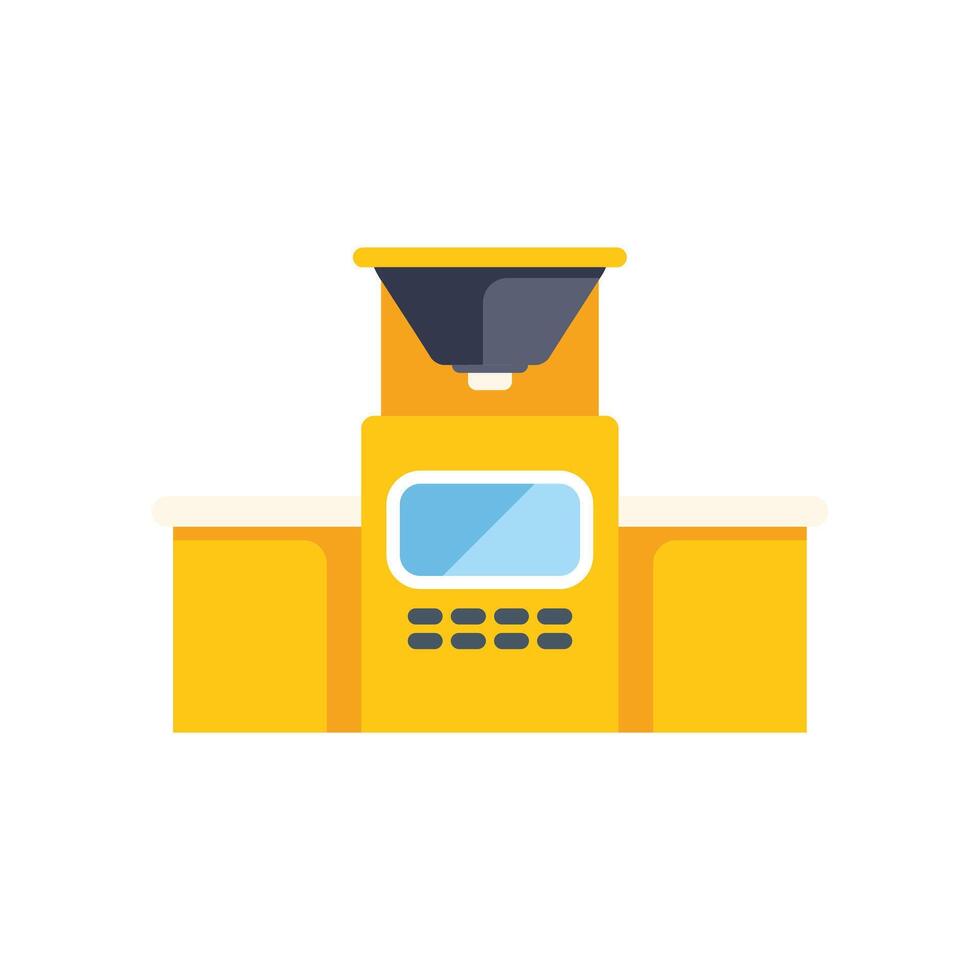 Photo booth with open curtain is taking pictures for document vector