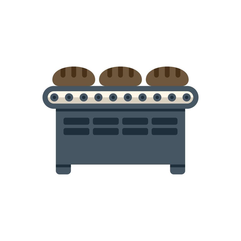 Bread baking factory machine processing food production conveyor belt vector