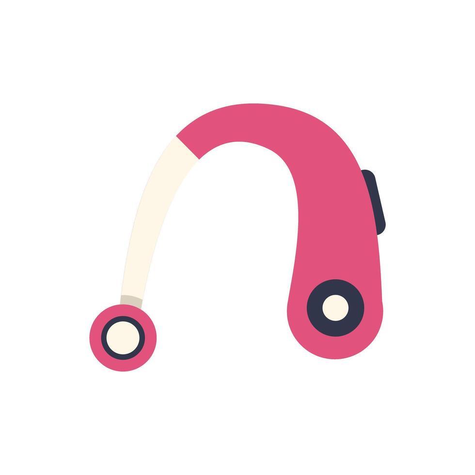Pink wireless bluetooth headset lying on white background vector