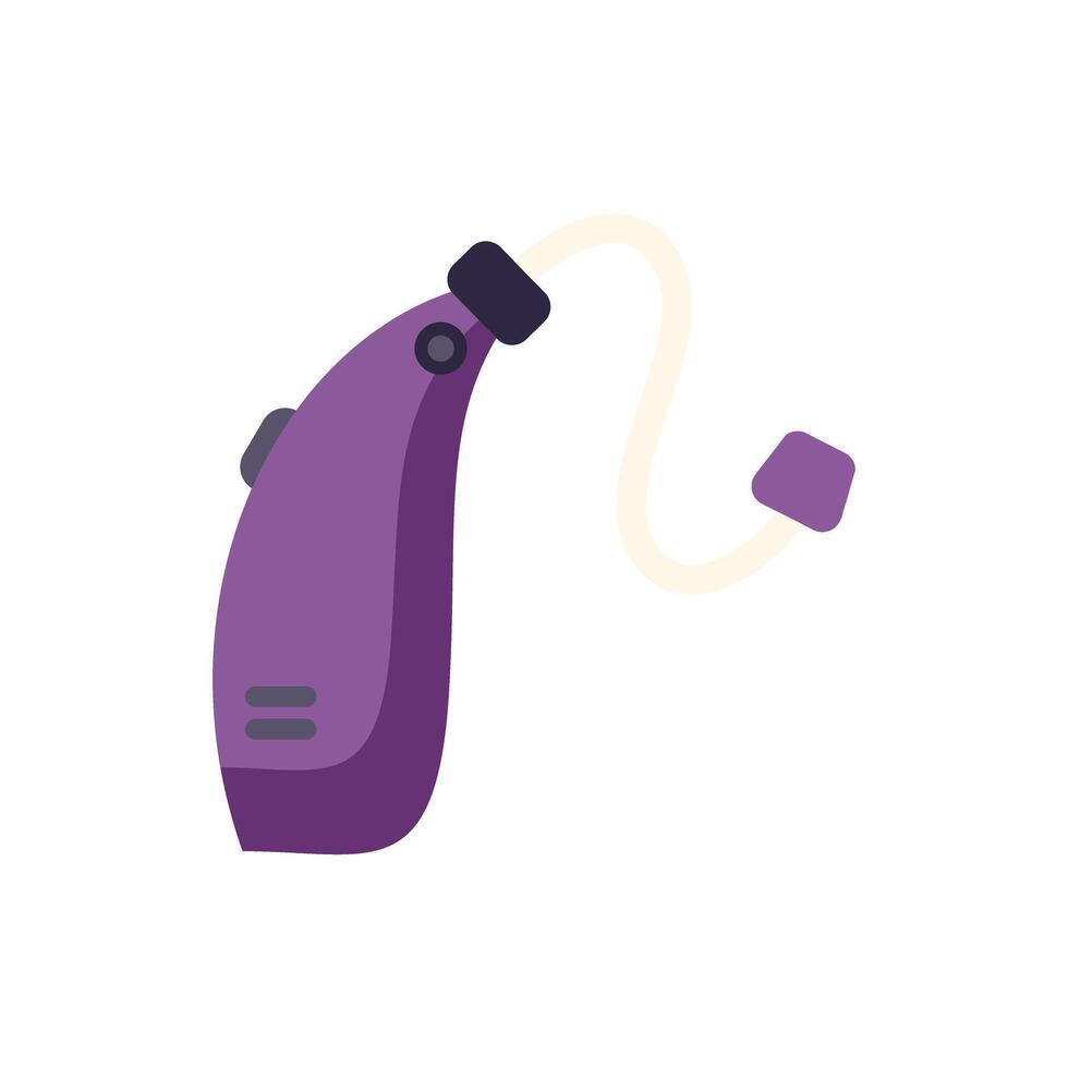 Modern hearing aid device improving hearing quality vector