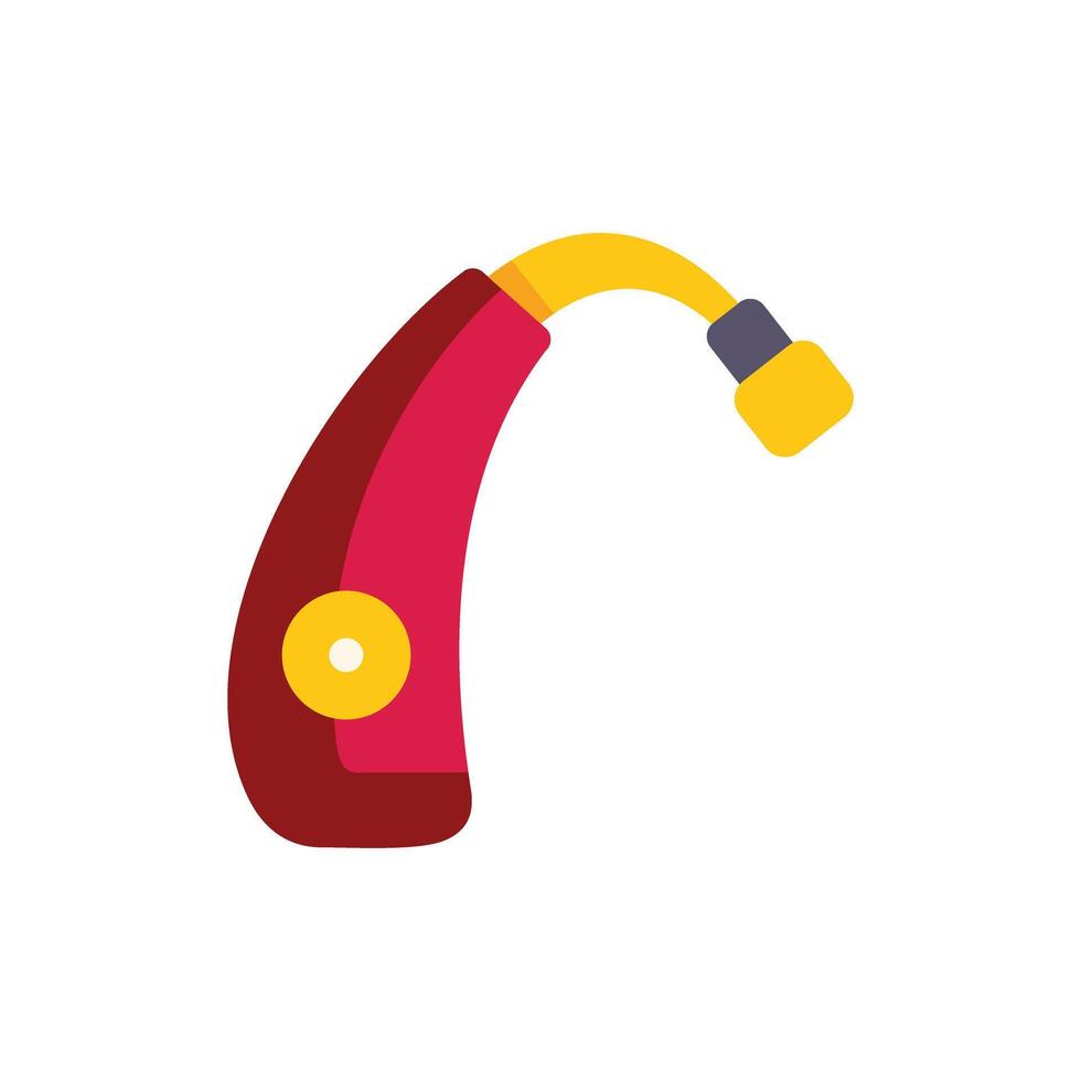 Hearing aid device improving hearing loss problem vector