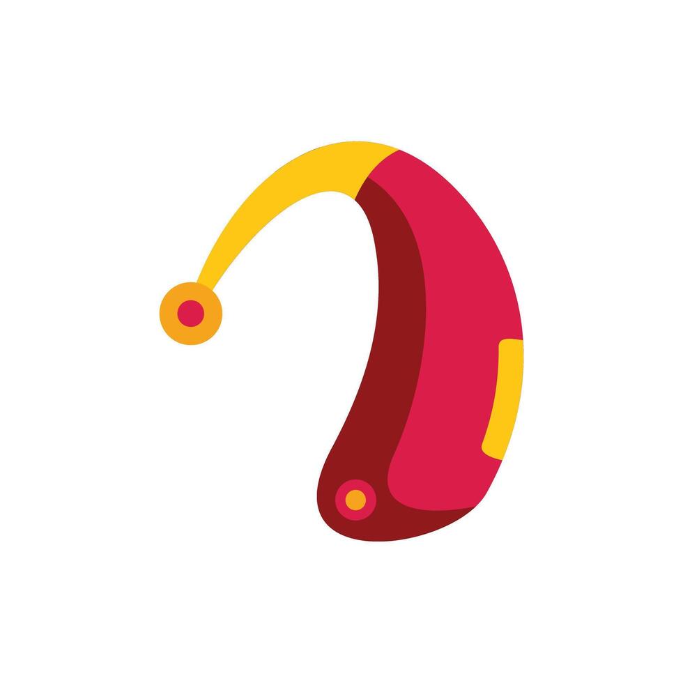 Hearing aid device improving hearing health icon vector