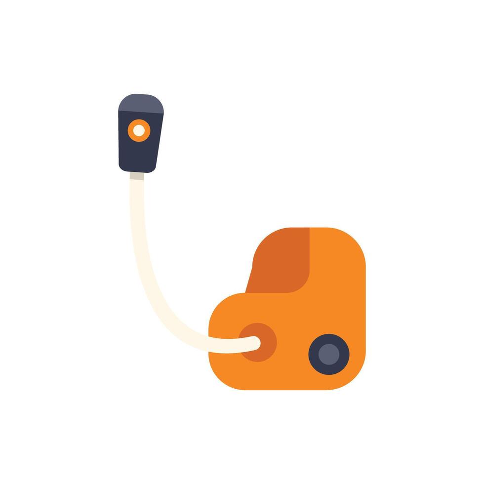 Electric car being charged with a plug in cable illustration vector
