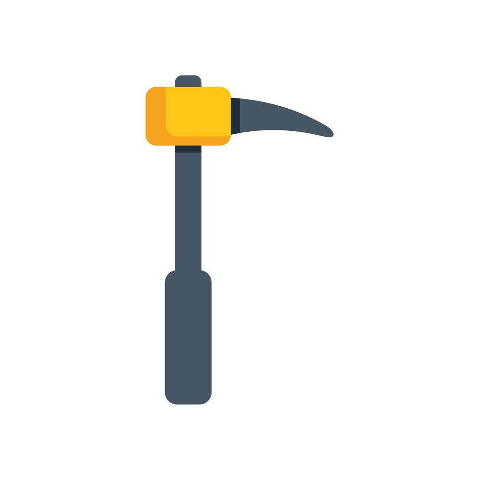 Rock pick mining tool with wooden handle for extraction work vector