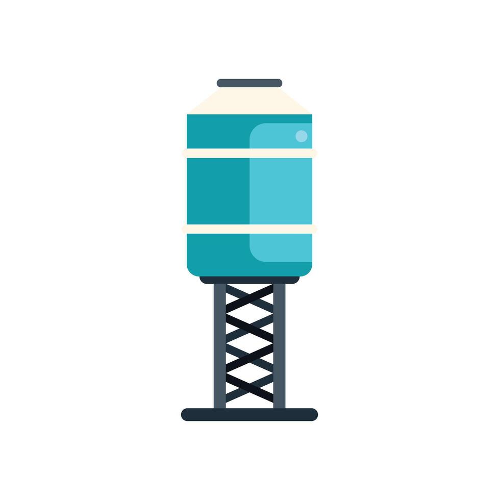 Large metal water tower providing water supply vector