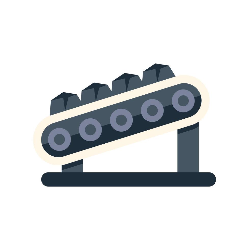 Conveyor belt transporting coal from mine to factory vector