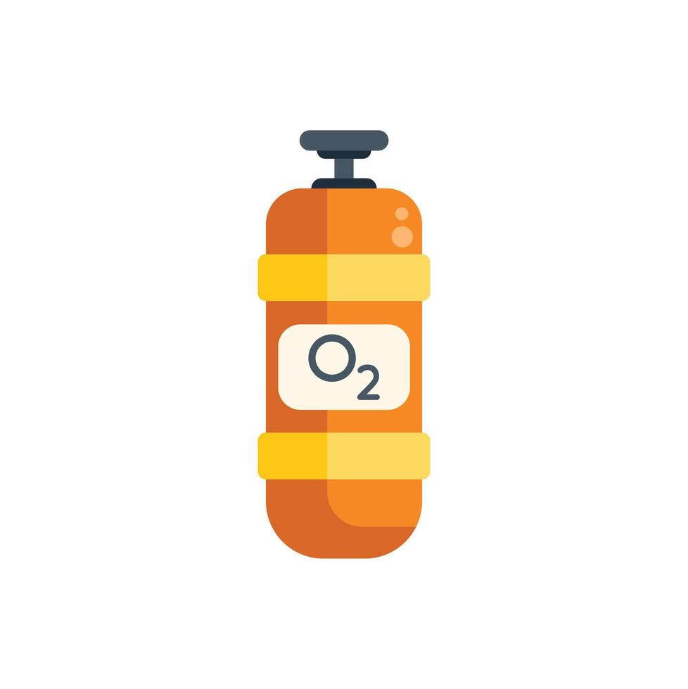Oxygen tank icon representing life support and medical treatment vector