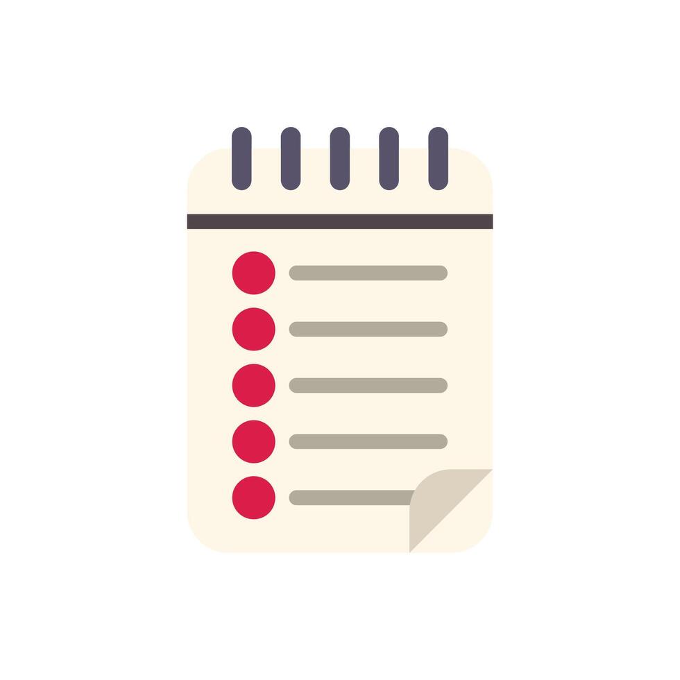 Notepad showing check marks representing completed tasks vector
