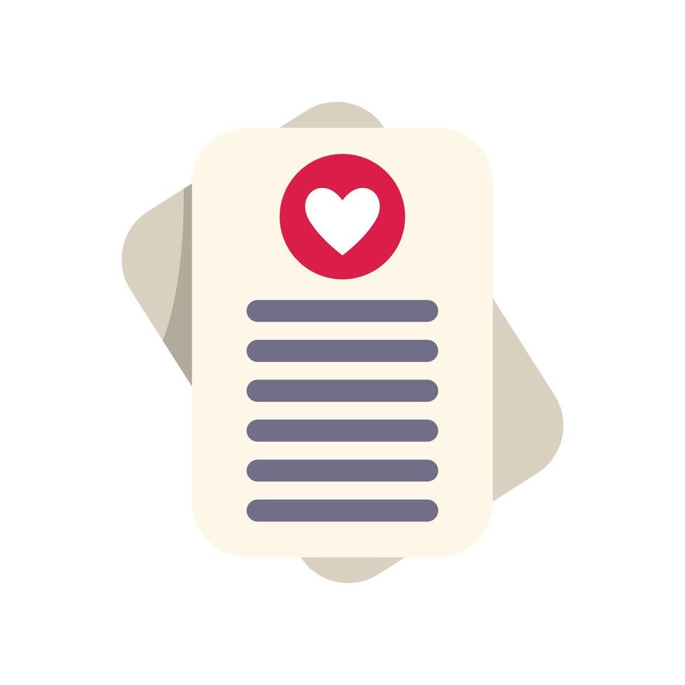 Love letter with heart icon representing romantic message being sent vector