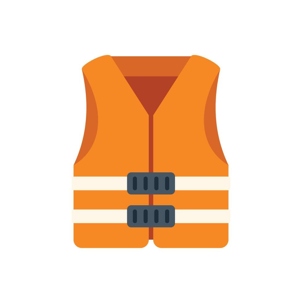 Orange life vest jacket providing safety on water surface vector
