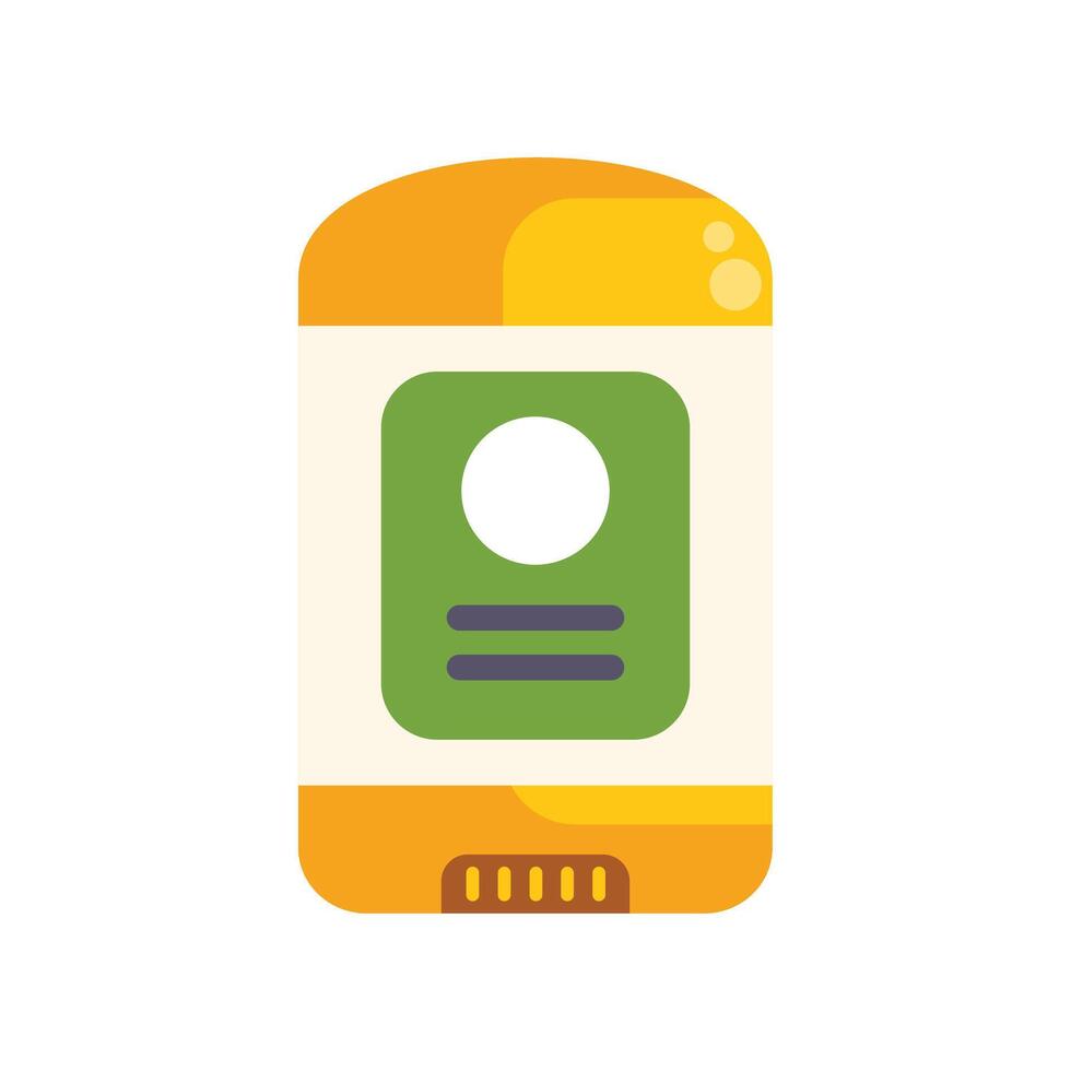 Yellow deodorant stick with rounded corners is standing on white background vector