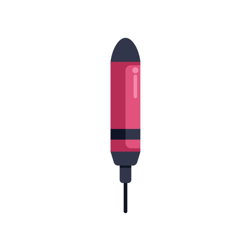 Red marker pen drawing line on white background vector