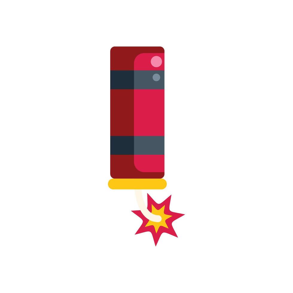 Red firecracker with burning fuse celebrating holiday festivities vector
