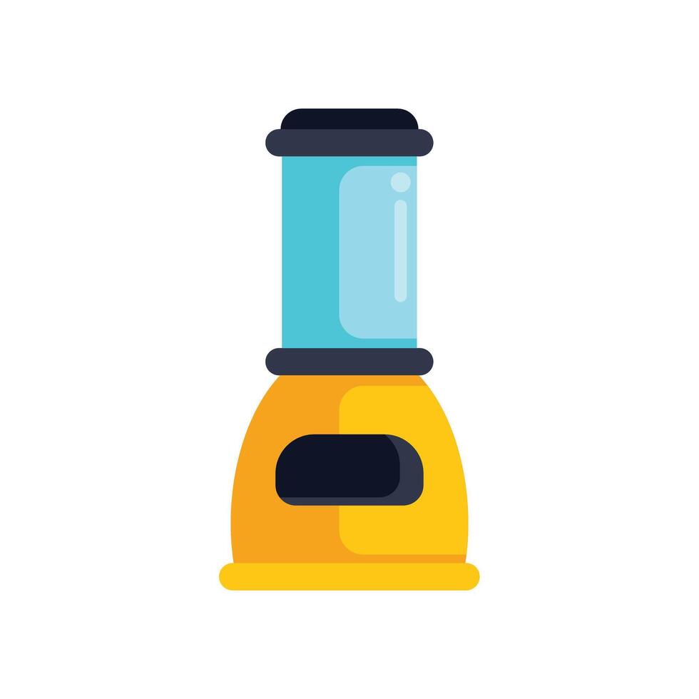 Yellow electric blender preparing refreshing smoothie vector