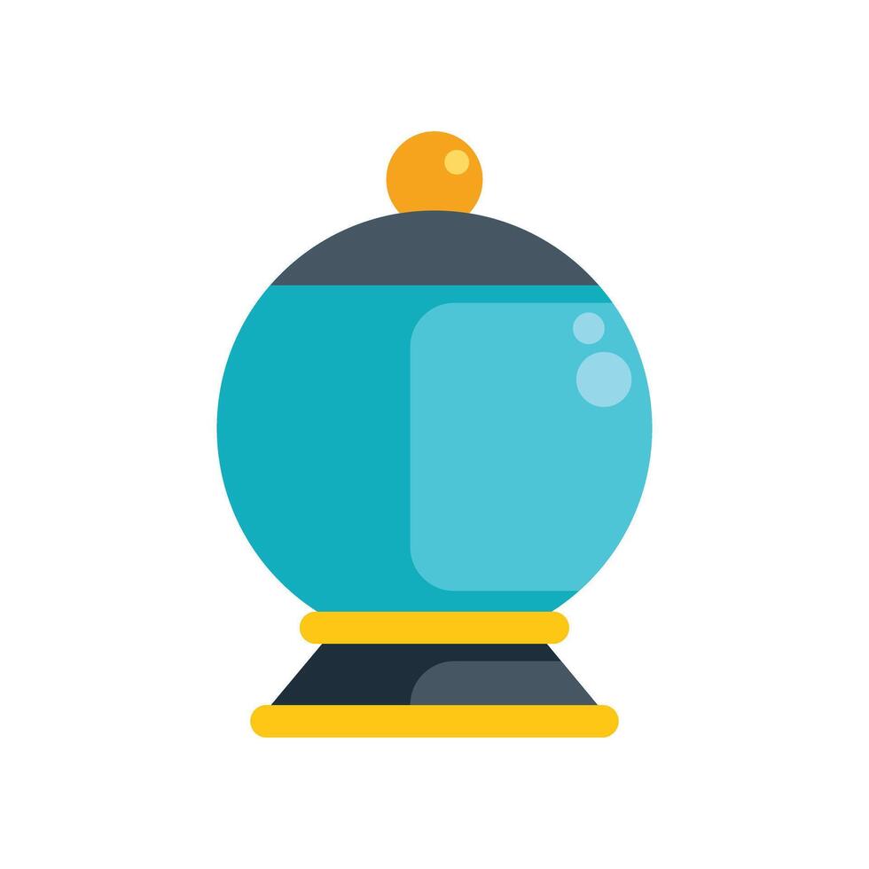 Crystal ball showing the future on a stand with a yellow base vector