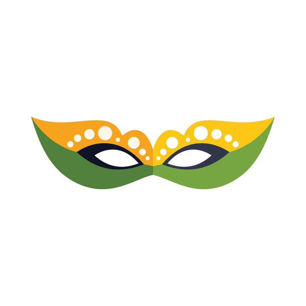 Green and yellow carnival mask celebrating mardi gras vector