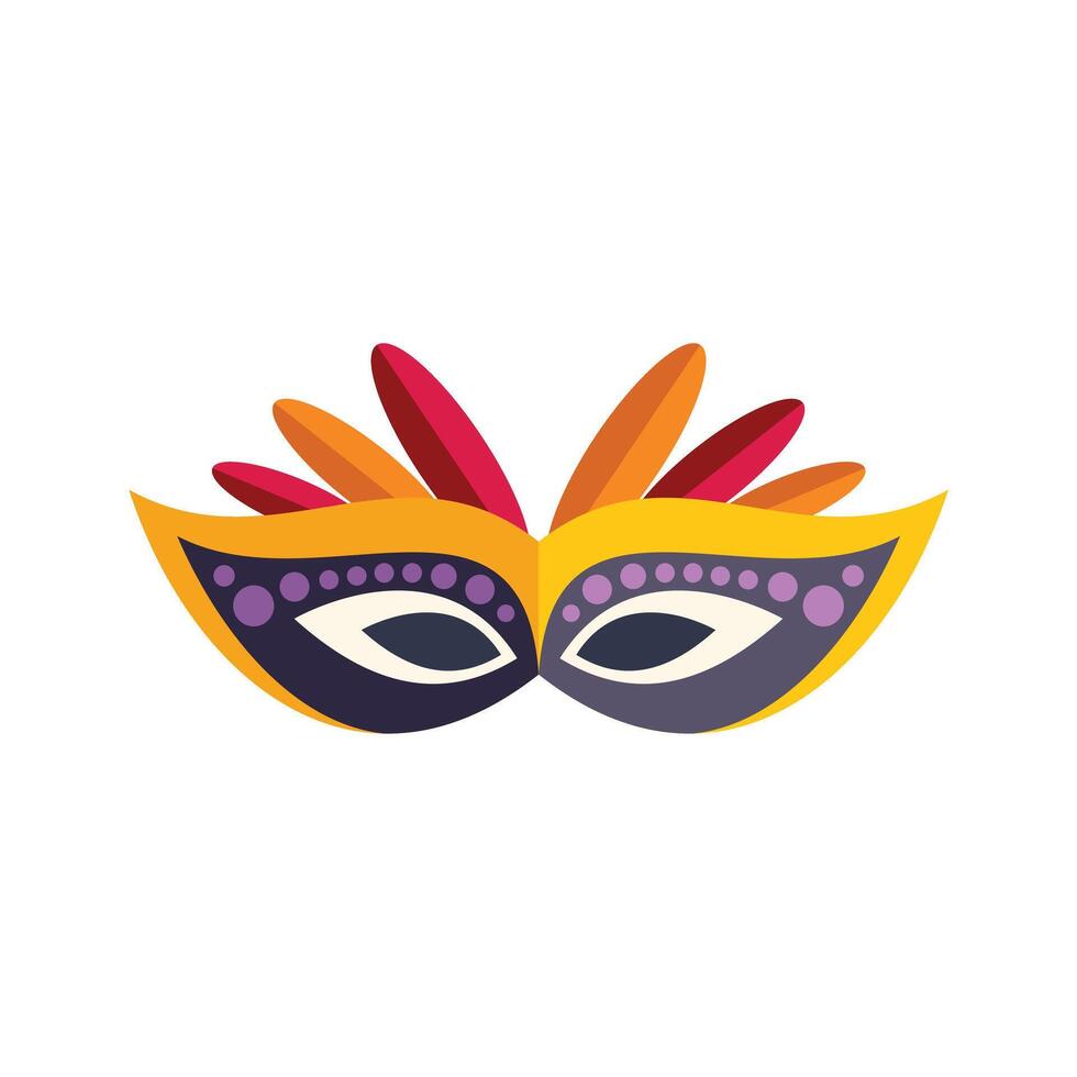 Colorful carnival mask with feathers is perfect for costume party invitation design vector