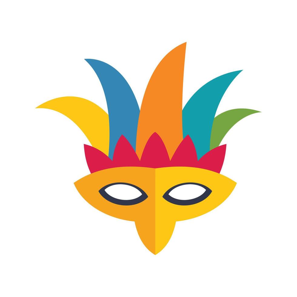 Colorful carnival mask with feathers representing celebration and festivities vector