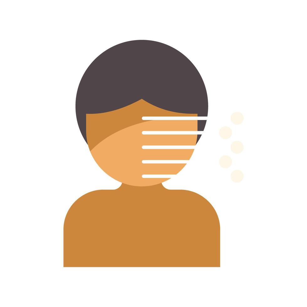 Person experiencing itchy skin on face icon vector