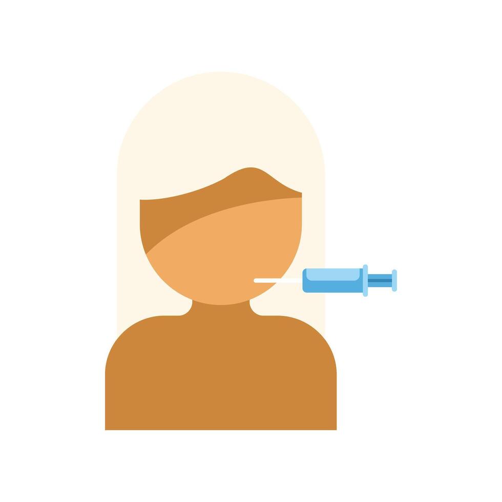 Doctor injecting patient getting vaccine with syringe illustration vector