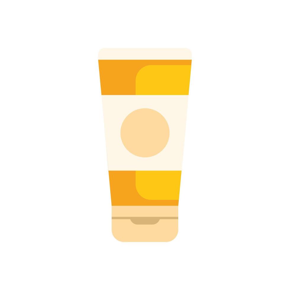 Yellow cosmetic tube showing blank label for branding mockup vector