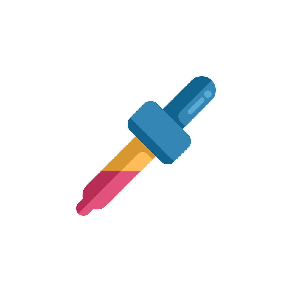 Colorful eyedropper dispensing liquid substance icon vector