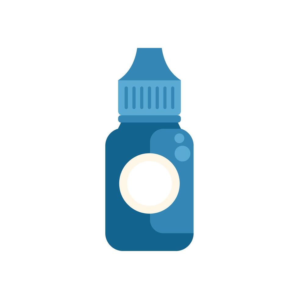 Blue dropper bottle with blank label for branding mockup presenting medical product vector