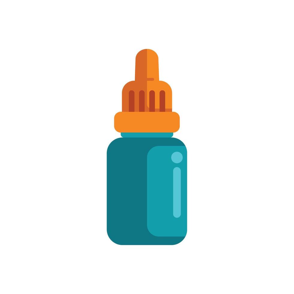 Blue dropper bottle dispensing medical solution vector