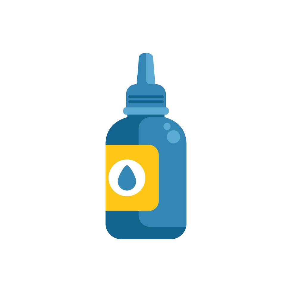 Blue nasal spray bottle with yellow label for blocked noses vector