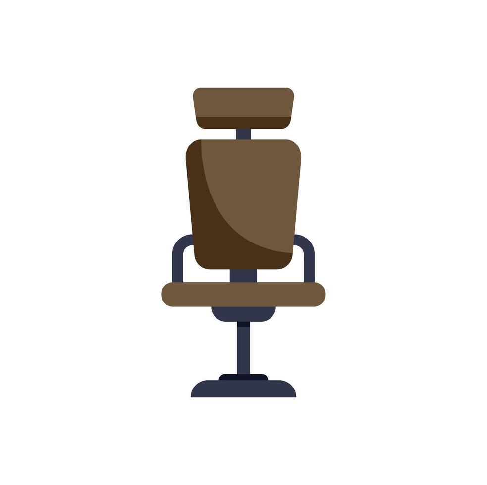 Brown office chair providing comfortable support for work vector