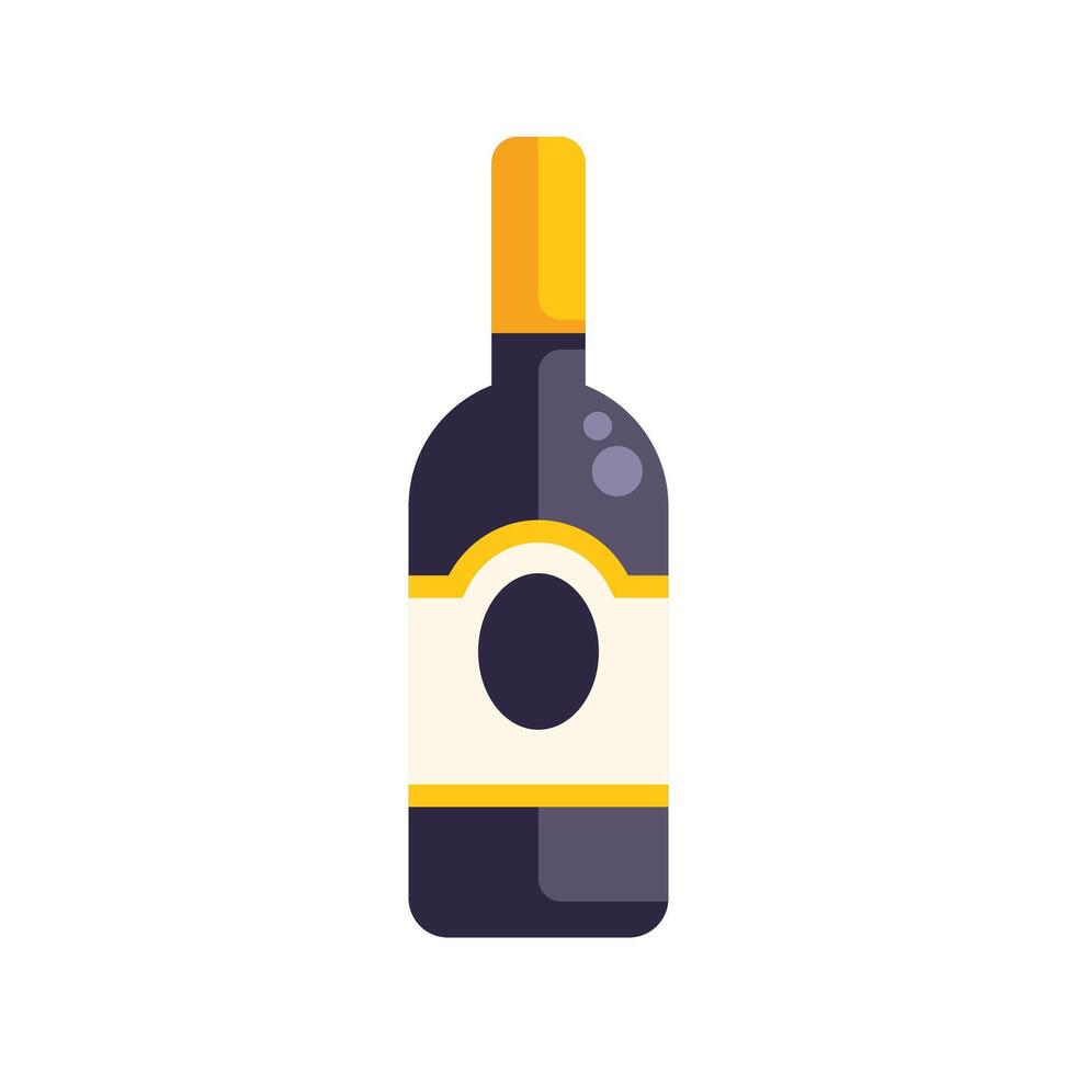 Wine bottle standing on white background vector