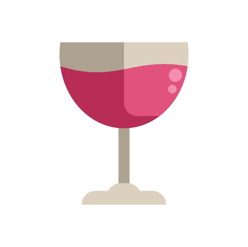Glass of red wine being poured in minimalist style vector