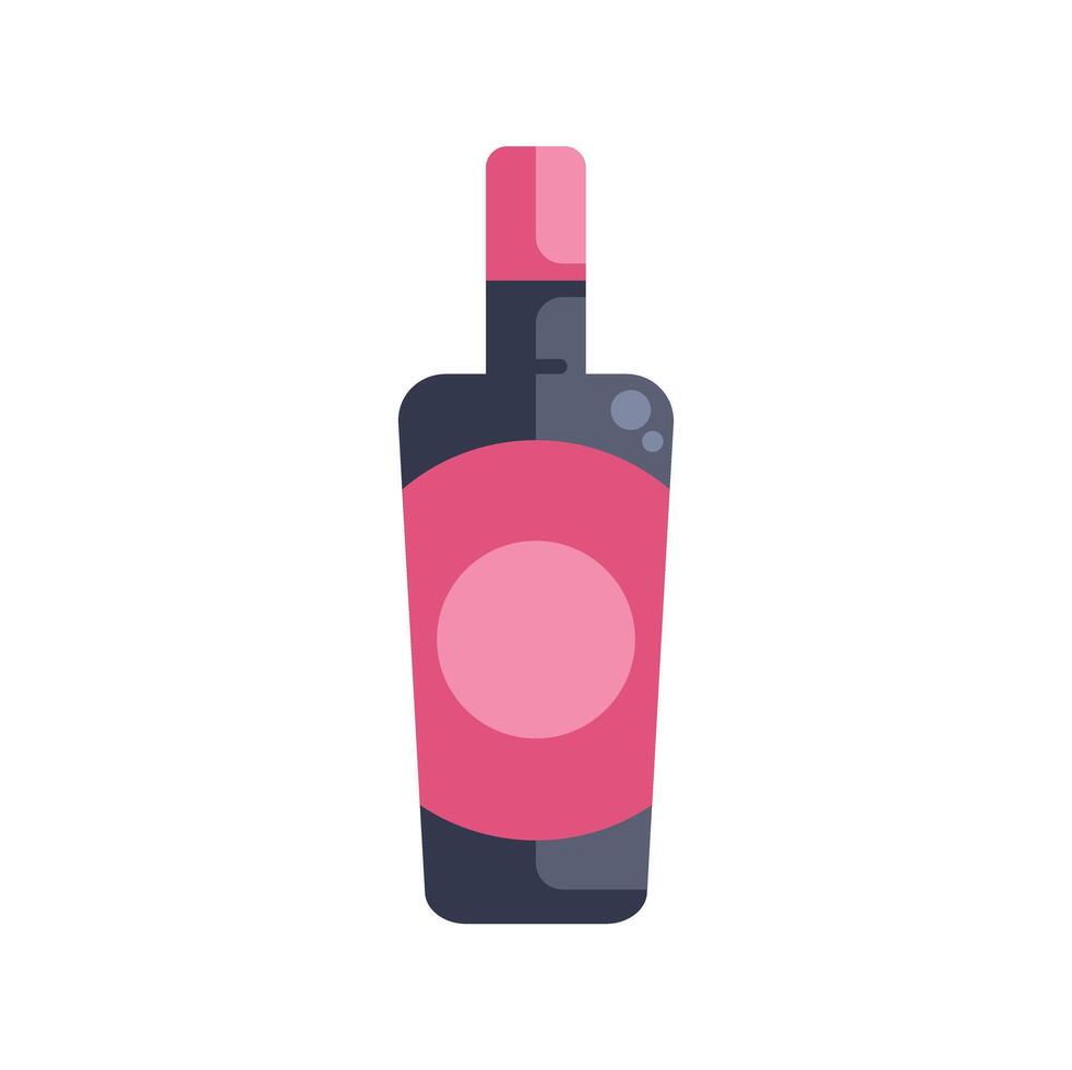 Pink bottle of wine with blank label for branding vector