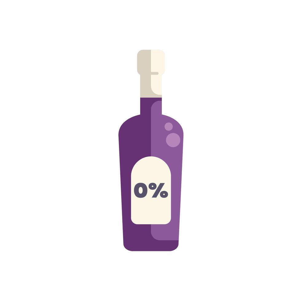 Bottle of non alcoholic wine showing zero percent alcohol content vector