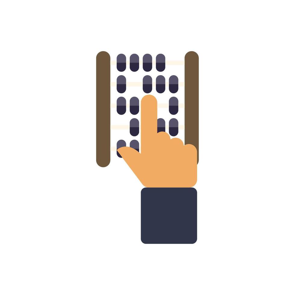 Accountant using abacus for calculating finance and budget vector